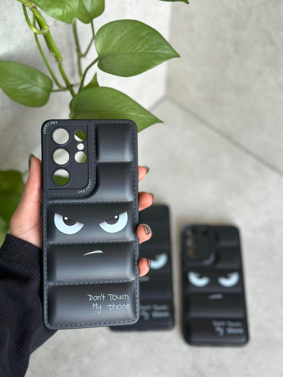 قاب سامسونگ برجسته باشتی با نوشته "Don't Touch My Phone"