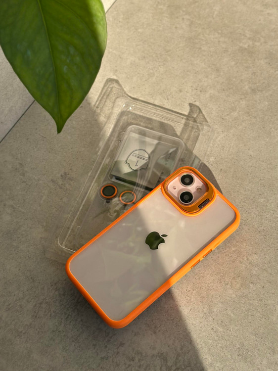 قاب گوشی آیفون استند شو متال با محافظت کامل لنز