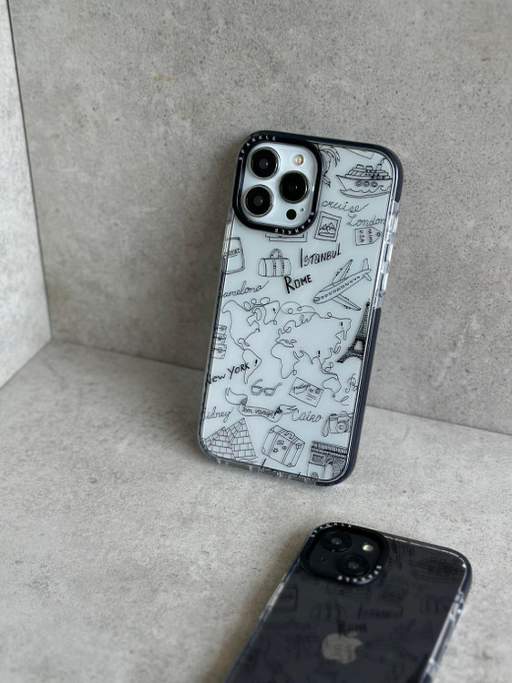 قاب گوشی طرح travel شفاف با استایل مینیمال و ماجراجویانه