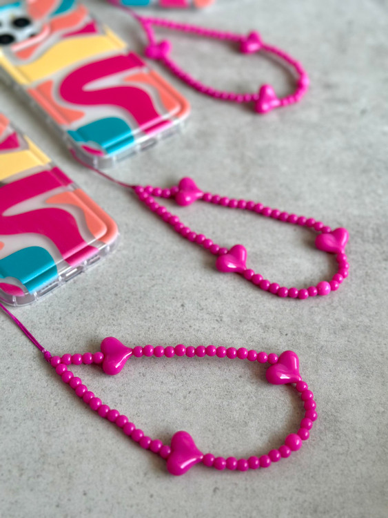 محافظ گوشی آیفون با طرح هنری تابستونی و آویز اسپرت