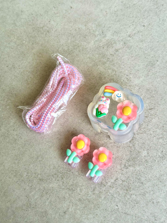 محافظ شارژر آیفون طرح گل و خرگوش مناسب آداپتور ۲۰ وات