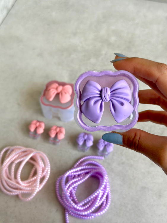 ست محافظ شارژر فانتزی صورتی مدل پاپیون