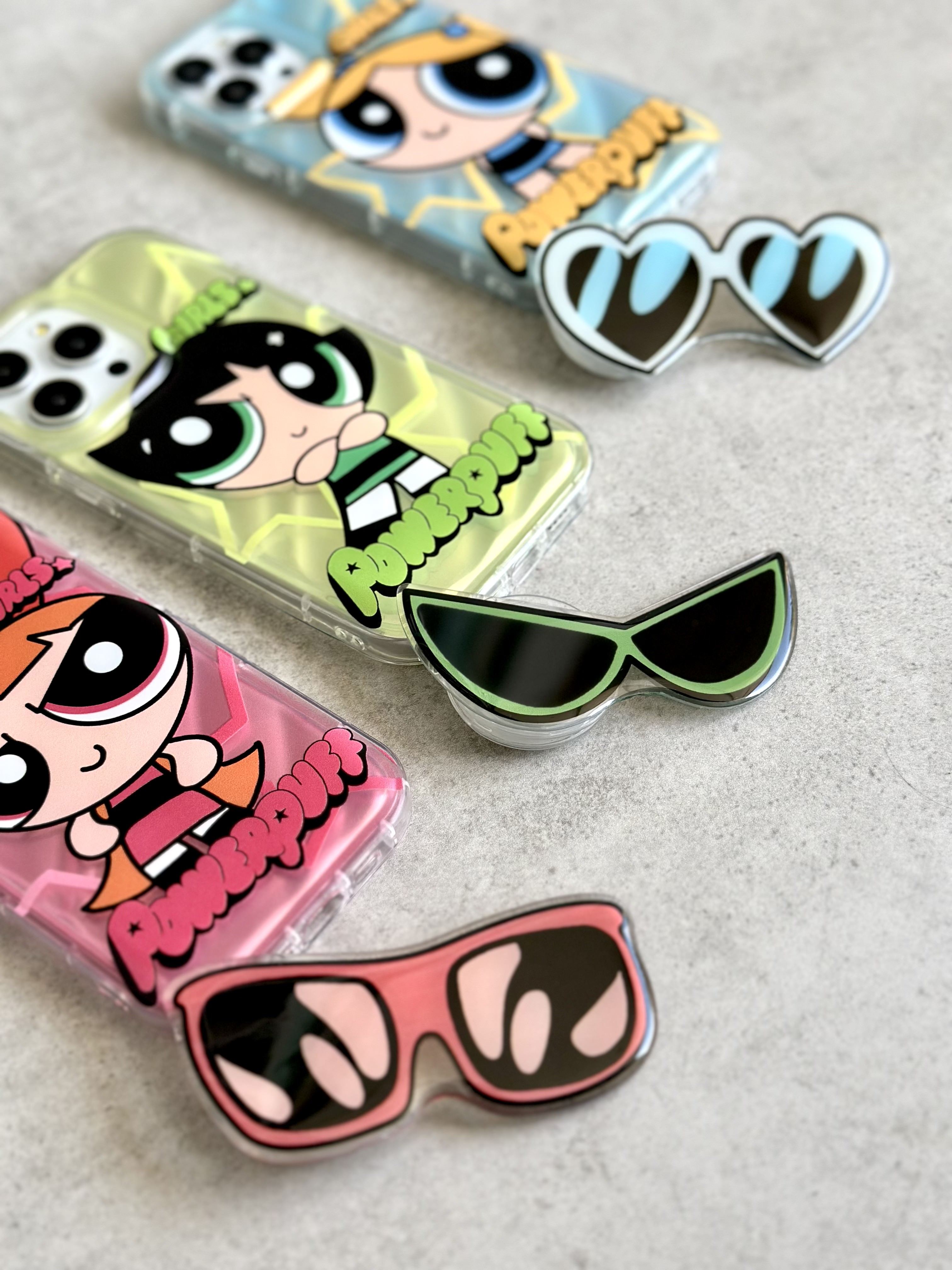 ست کاور گوشی و پاپ‌سوکت طرح Powerpuff Girls