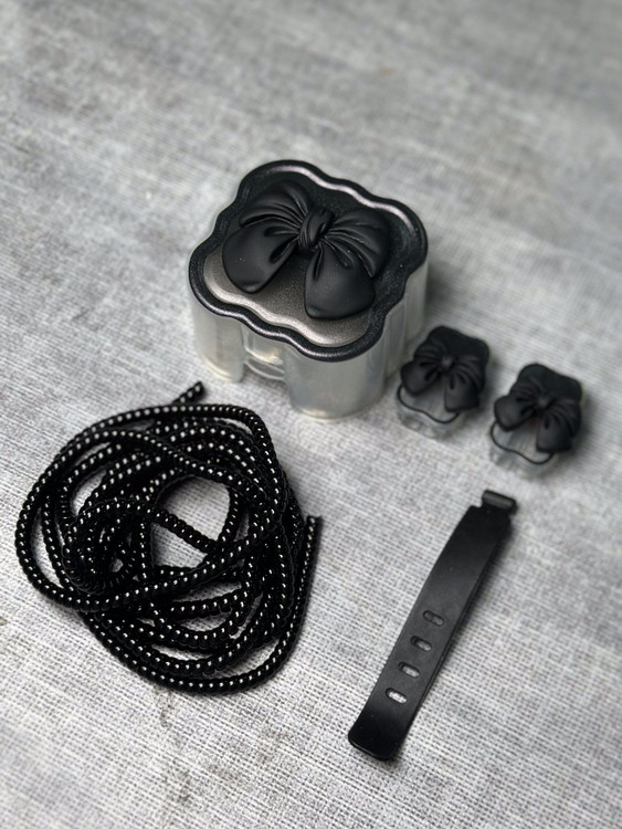 ست محافظ شارژر فانتزی مشکی پاپیونی