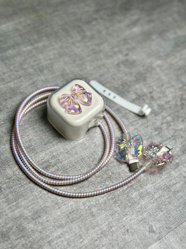 پک محافظ شارژر کریستالی پاپیون مناسب شارژر آیفون