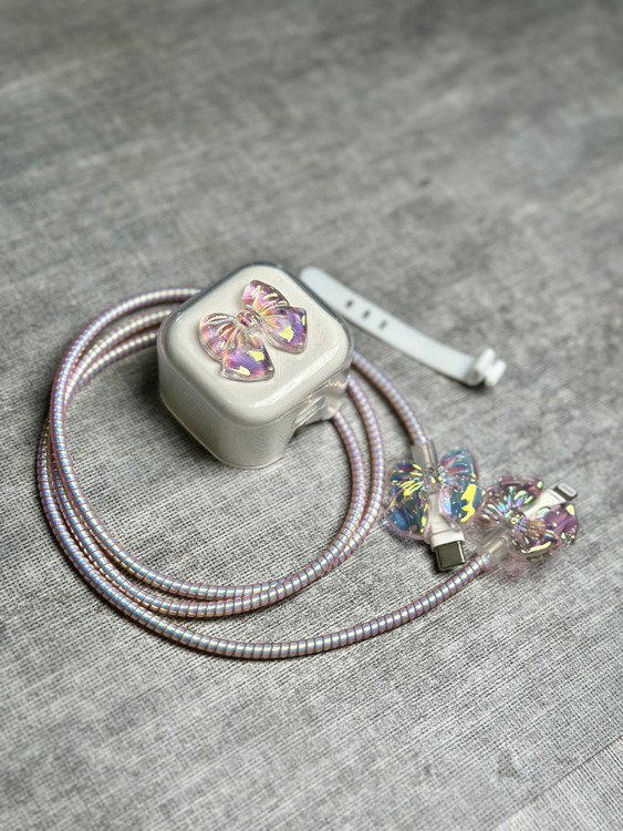 پک محافظ شارژر کریستالی پاپیون مناسب شارژر آیفون